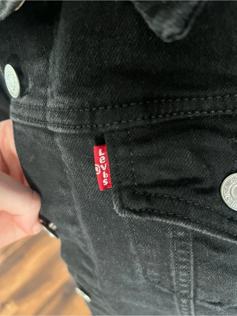 Levi's Black Hooded Denim Trucker Jacket